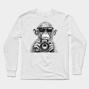 Rock On Bigfoot Sasquatch Loves Rock And Roll Sunglasses On T-Shirt Long Sleeve T-Shirt